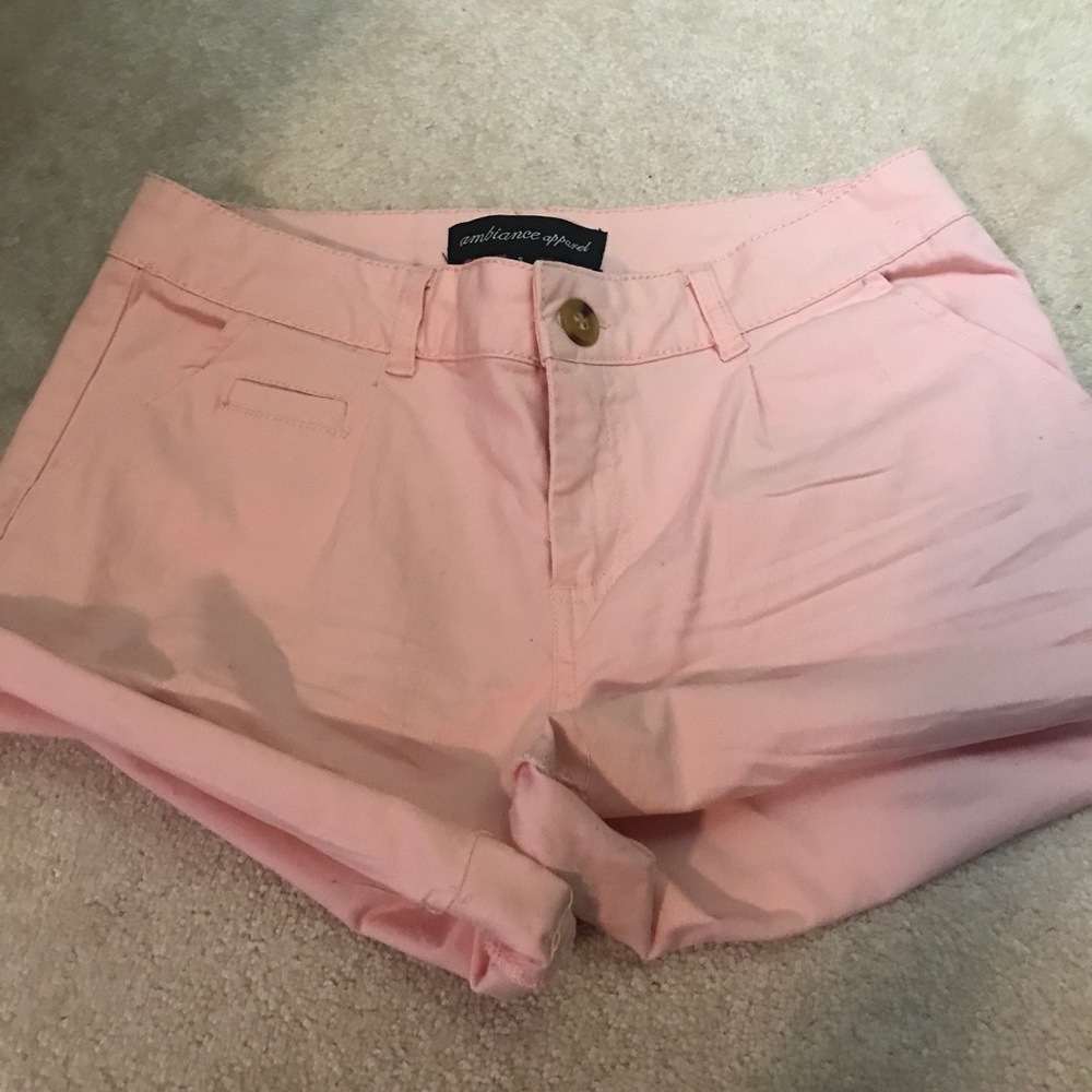 Pink khaki shorts